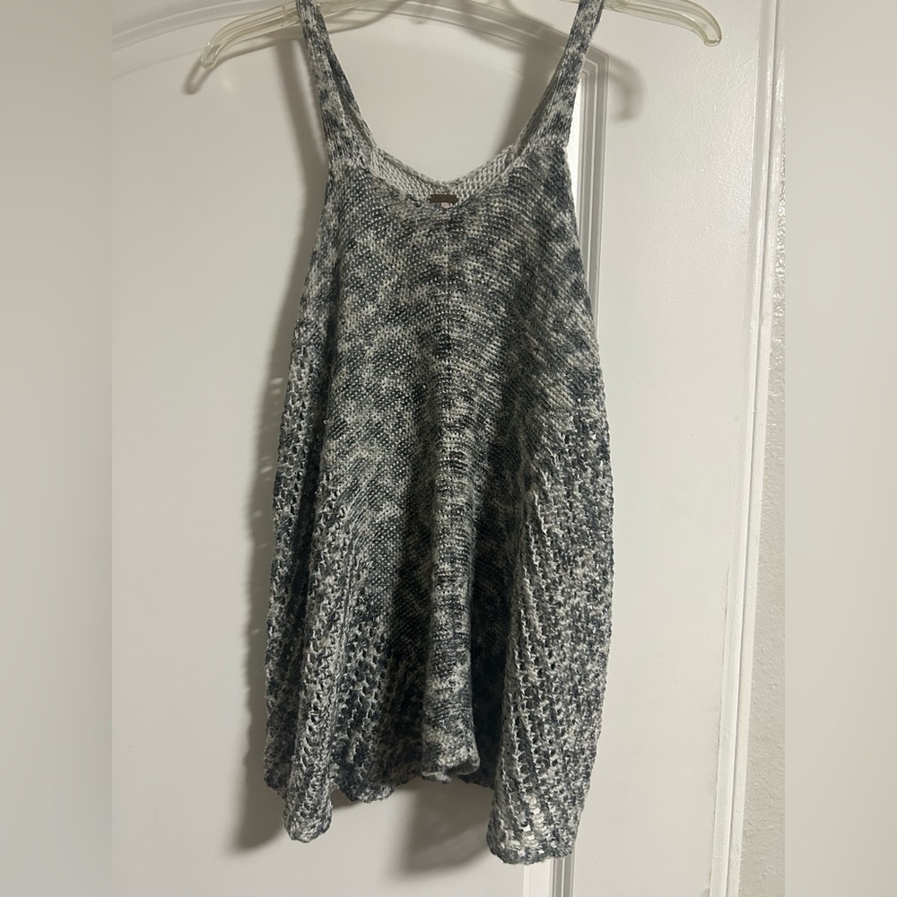 Free People Knit Tank in Gray and Cream